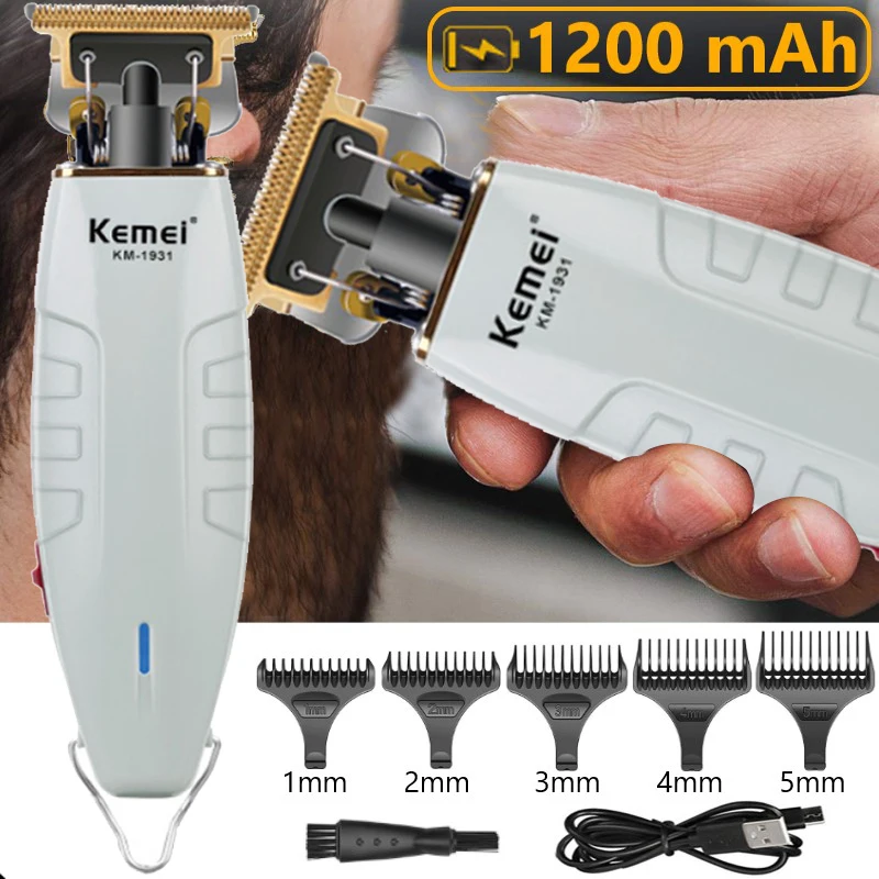 

Professional Barber Shop Cordless Hair Trimmer for Men Hair Clipper Electric Beard Hair Cutting Machine 0MM Blade KM-1931
