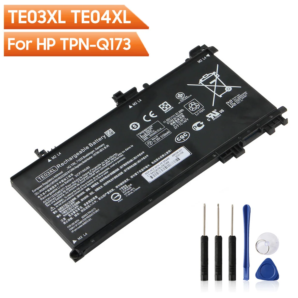 Сменный аккумулятор TE03XL TE04XL для HP OMEN 15 TPN-Q173 HSTNN-UB7A 15-bc011TX 15-bc015TX AX017TX перезаряжаемый