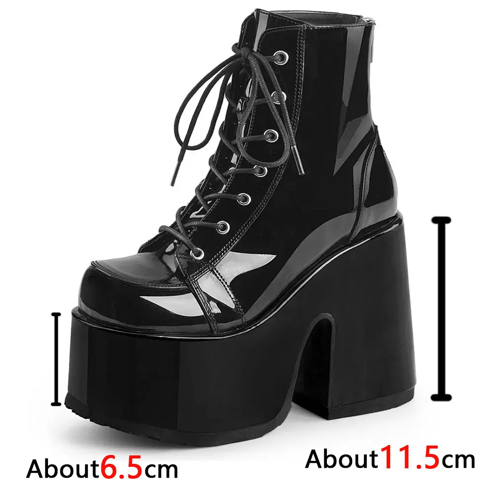 Brand Design Cool Block Great Quality Big Size 43 Gothic Style Platform Woman Boots Fashion Casual Cosy Shoes Ankle | Обувь