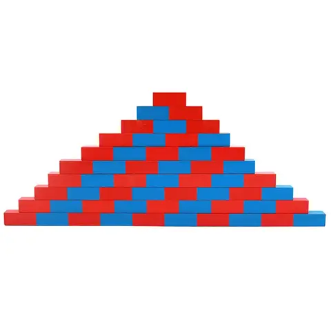 Красный и синий брусок Монтессори математические игры Детское обучение Обучающие ресурсы Обучающие деревянные блоки математическая игрушка для дома