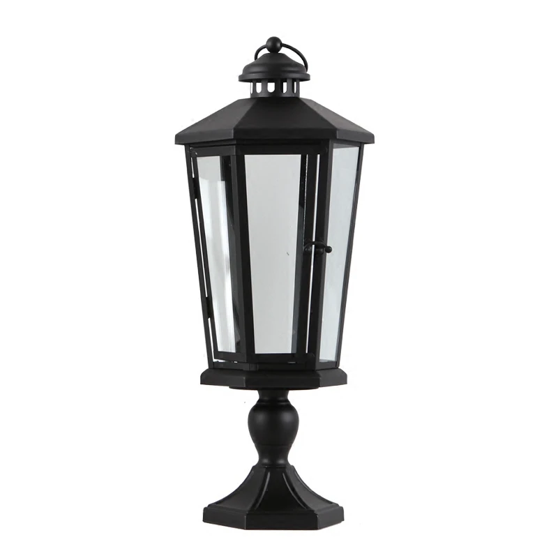 

European Creative Outdoor Candle Holder Antique Retro Simple Windproof Metal Candle Stand Lantern Pbougeoir Mariage Home Decor