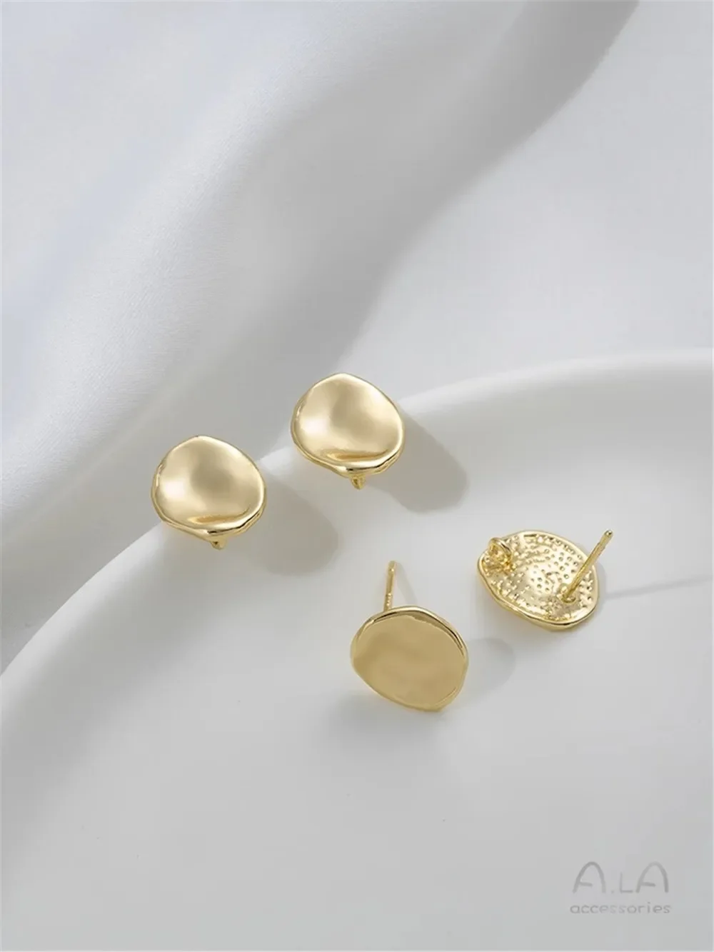 Позолоченные 14 К подвесные круглые серьги в форме листа лотоса серебро 925 пробы