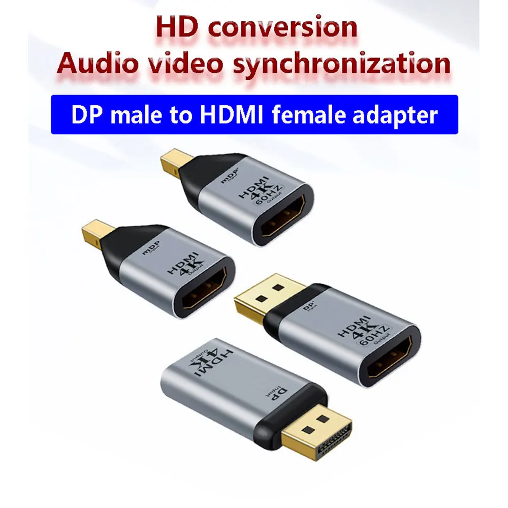 1 шт. Mini DP 2 к HDMI 0 видеоадаптер 4K @ 60 Гц адаптер DisplayPort для ПК ноутбука проектора