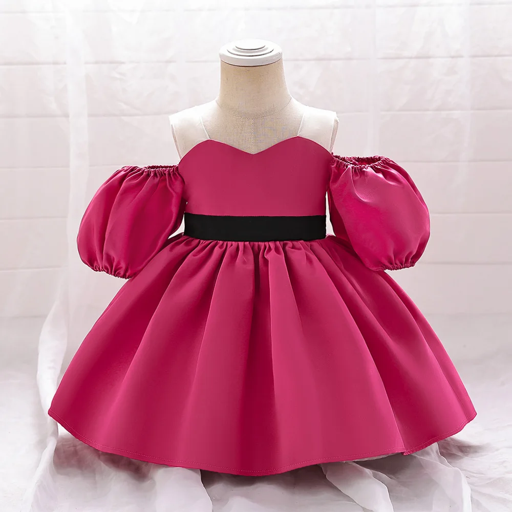 

Baby Girl Barbi Pink Dress Toddler Elegant 1st Birthday Party Princess Prom Gown Kids Evening Dresses for Girls Wedding Costumes
