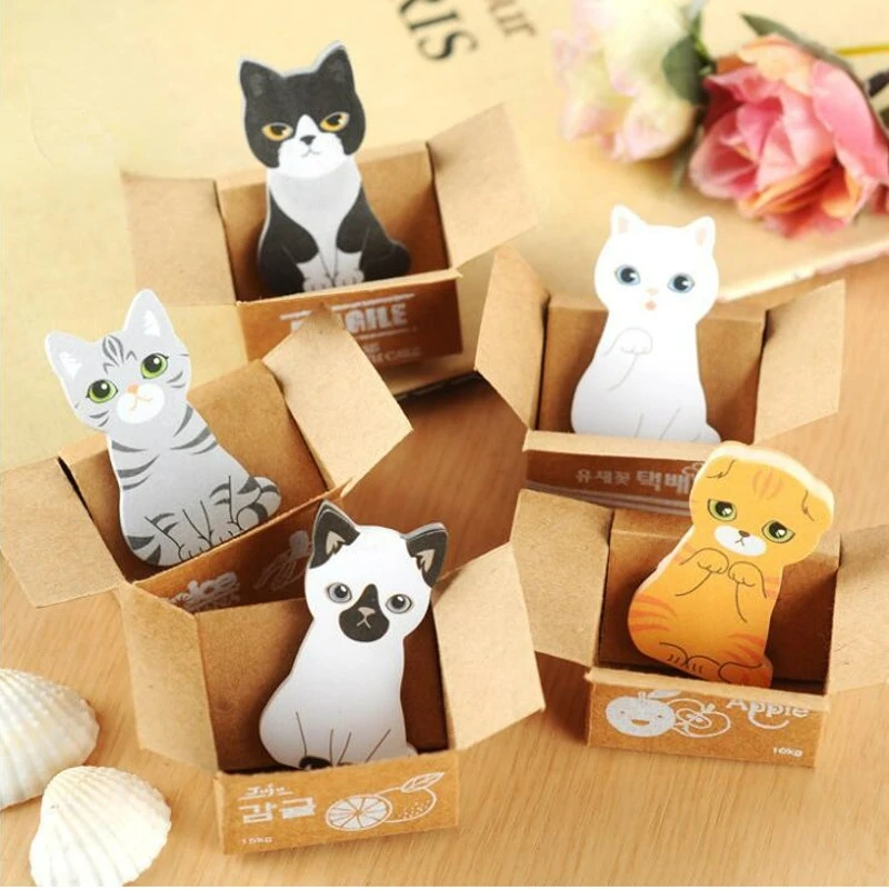 

2023 Kawaii Kitty Sticky Notes Cute Notepad Memo Pad Office School Stationery Supply Sticker Decoration Cat Funny Gift Dog