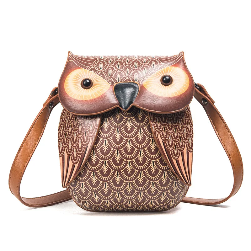 

Women Shoulder Bag Cute Owl PU Leather Small Crossbody Bag Casual Handbag Girls Messenger Pack Vintage Ladies Phone Purse