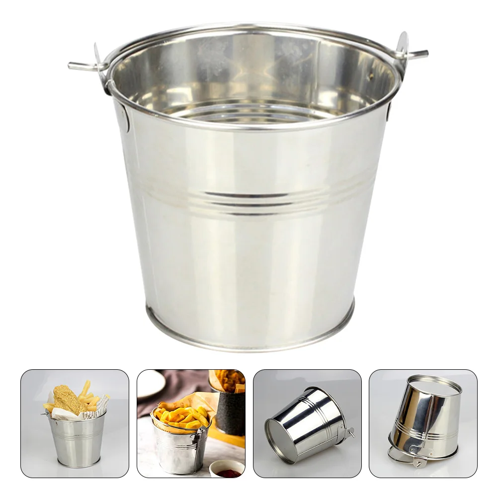 

Bucket Buckets Flower Mini Metal Iron Pails Fries Tin Pail French Beverage Pot Holder Miniature Candy Cooler Vase Planters
