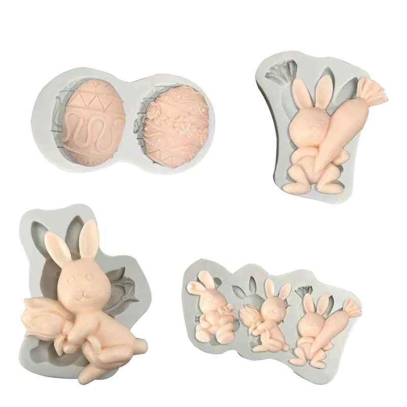 

1Pc Easter Bunny Egg Silica Gel Mold Accessories Chocolate Ice Cream Kitchen Decoration Cookies Bread Biscuit Cakes Baking Tools