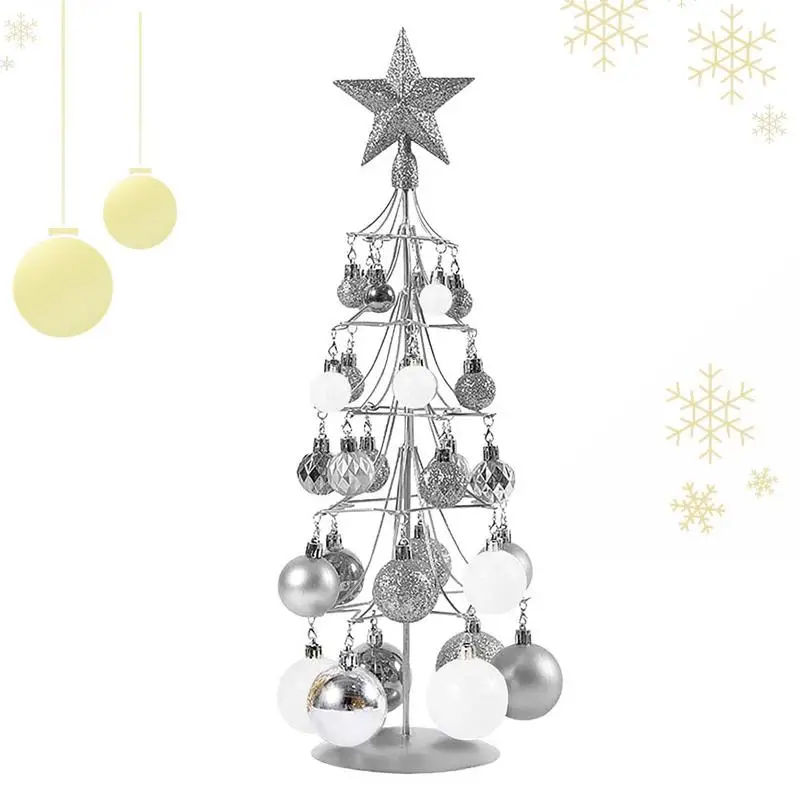 

Free Standing Christmas Ornament Wrought Iron Christmas Ornament Metal Display Tree Christmas Craft Gifts Seasonal Balls Baubles