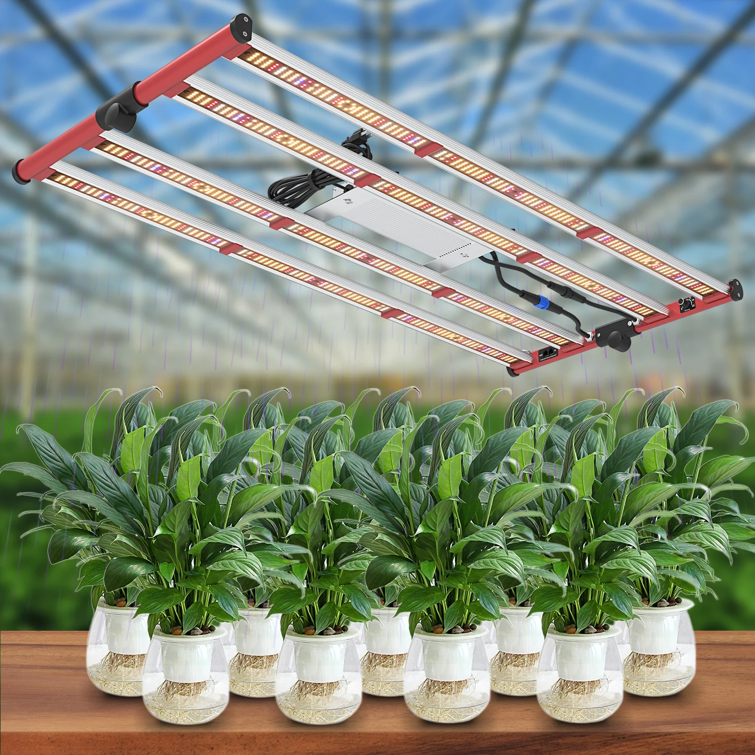 Фото PF UV + IR с регулируемой яркостью, гарантия 3 года, Blooming Veg Bloom, 400 Вт, солнечный светодиодный светильник полного спектра для выращивания растений с алюминиевым корпусом, рейтинг IP65, 98% №2
