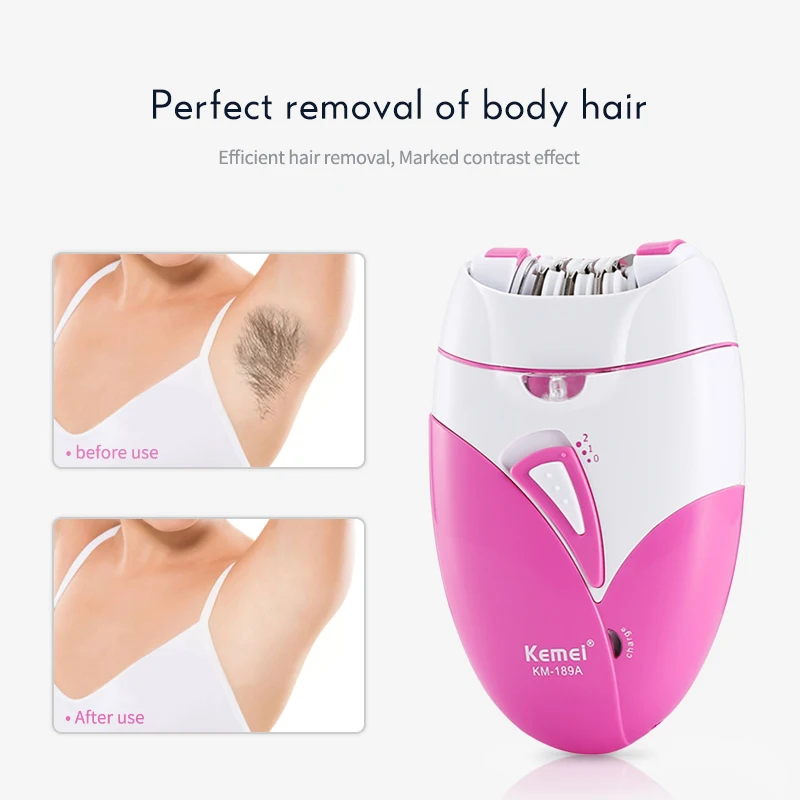 Kemei Epilator for Women Rechargeable Lady Shaver Electric Hair Removal Machine for Bikini Body Face Underarm USB Charger 35D enlarge