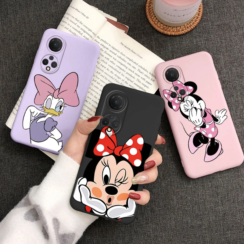 For Honor X7 Cute Pink Mickey Mouse Minnie Phone Case Cartoon Donald Duck Fundas Soft Silicone Coque For HonorX7 X 7 Shell Bags