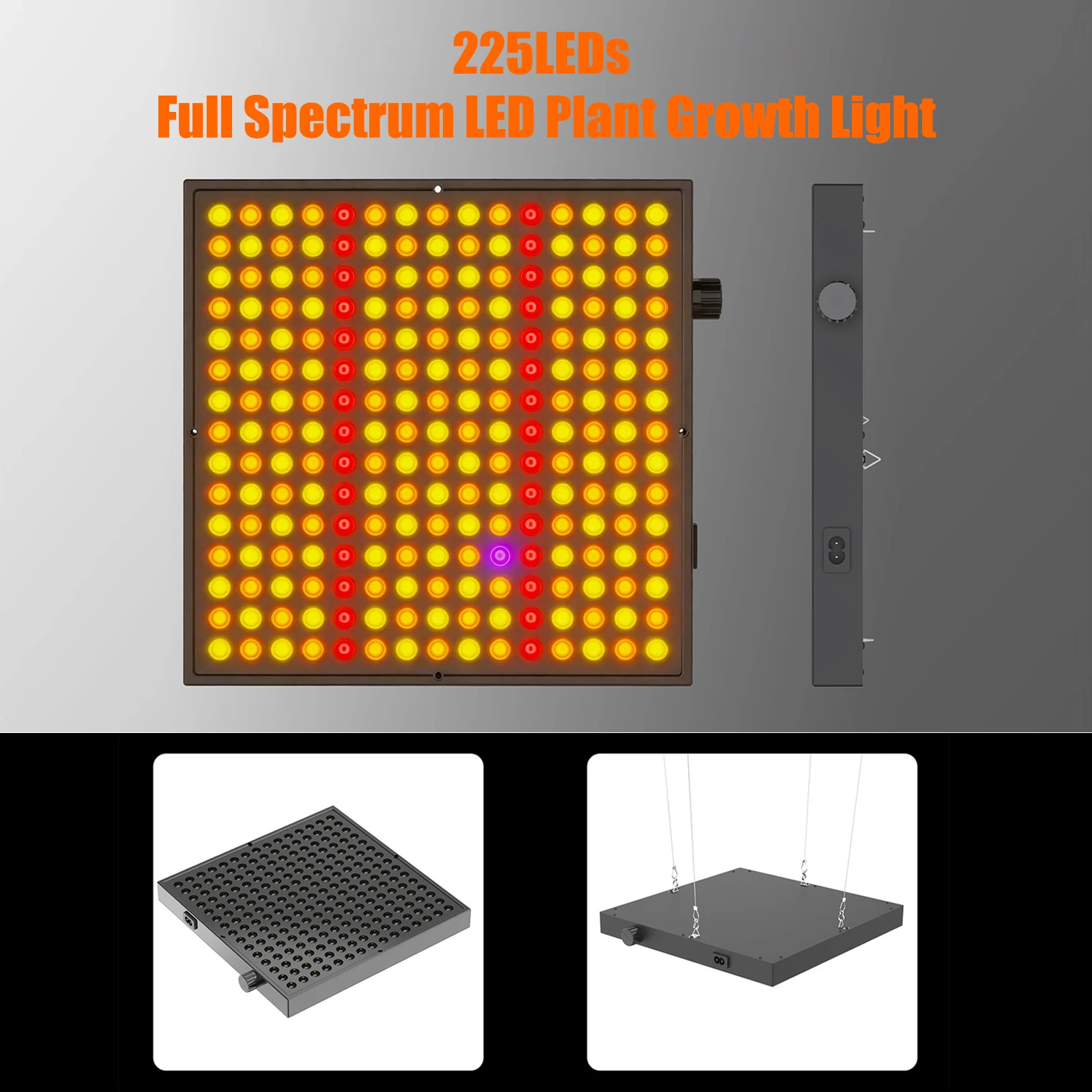 Фото Светодиодная фитолампа 225 LED, полный спектр, диммируемая, Quantum Board, 30 Вт, для гроубокса, для комнатных растений, рассады, цветов и овощей №2