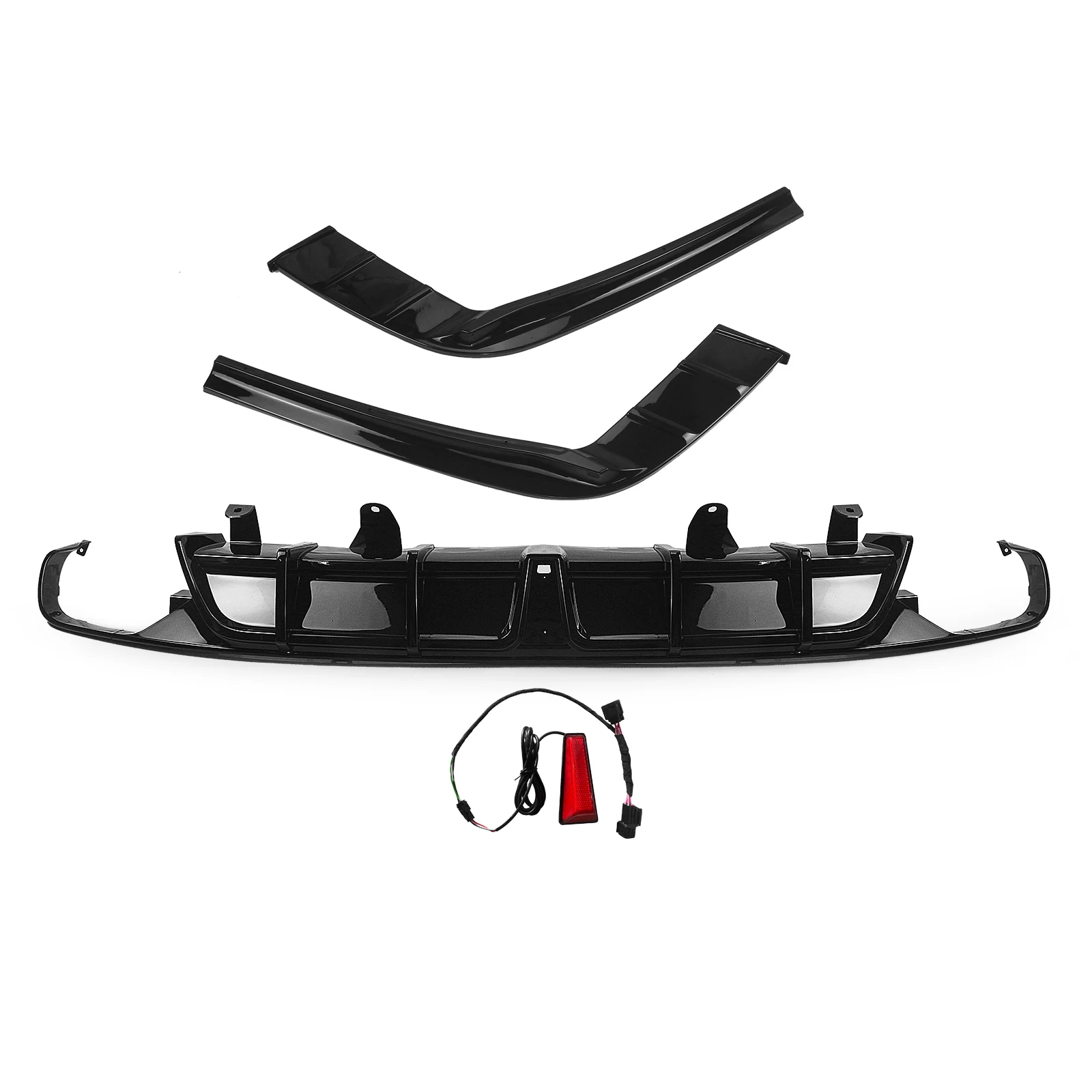 Глянцевый черный задний бампер диффузор спойлер выхлопной кронштейн сплиттер со