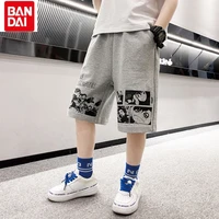 bandai anime digital monster kids shorts cute cartoon comic print casual loose sports shorts cotton boy shorts for girls