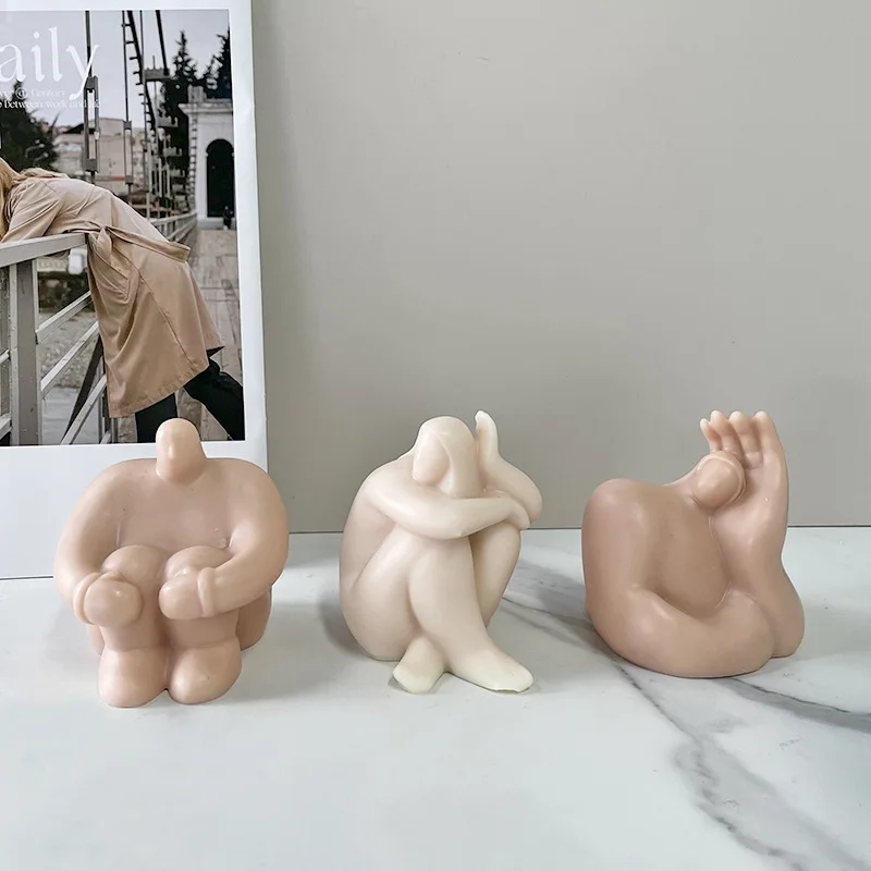 

Abstract Fat Human Candle Silicone Mold DIY Human Body Handmade Gypsum Soap Resin Mould Candle Making Supplies Home Decor Gifts