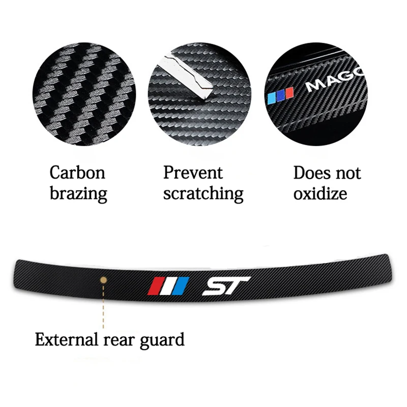 Защитная Наклейка для заднего бампера автомобиля из углеродного волокна Ford Fiesta ST