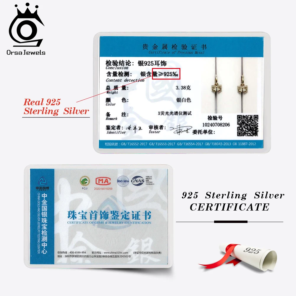 Женские серьги-подвески с бантом ORSA JEWELS ювелирное изделие из серебра 925 пробы SE412