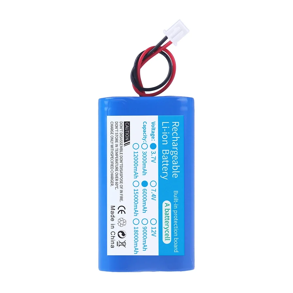 Фото Аккумуляторная литий-ионная батарея 3.7V 6000mAh 18650 для рыболовных фонарей, мегафонов, аварийных устройств и игрушек №4