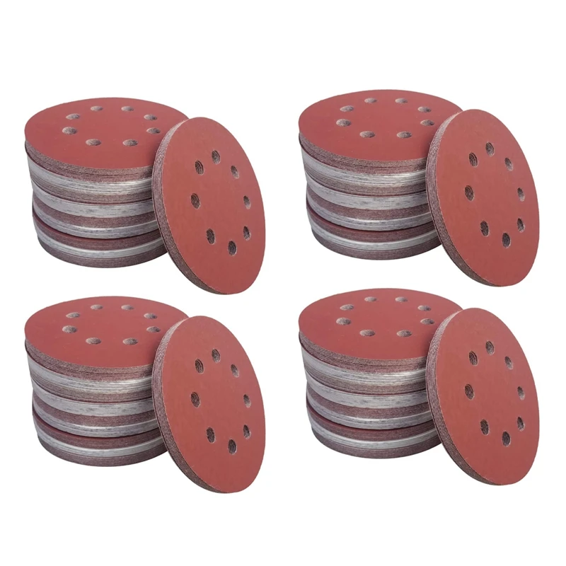 

400 PCS 5 Inch 8 Holes Hook And Loop Sanding Disc Sandpaper, 20 Pcs Each Of 600 800 1000 1500 2000 Grits Sand Paper