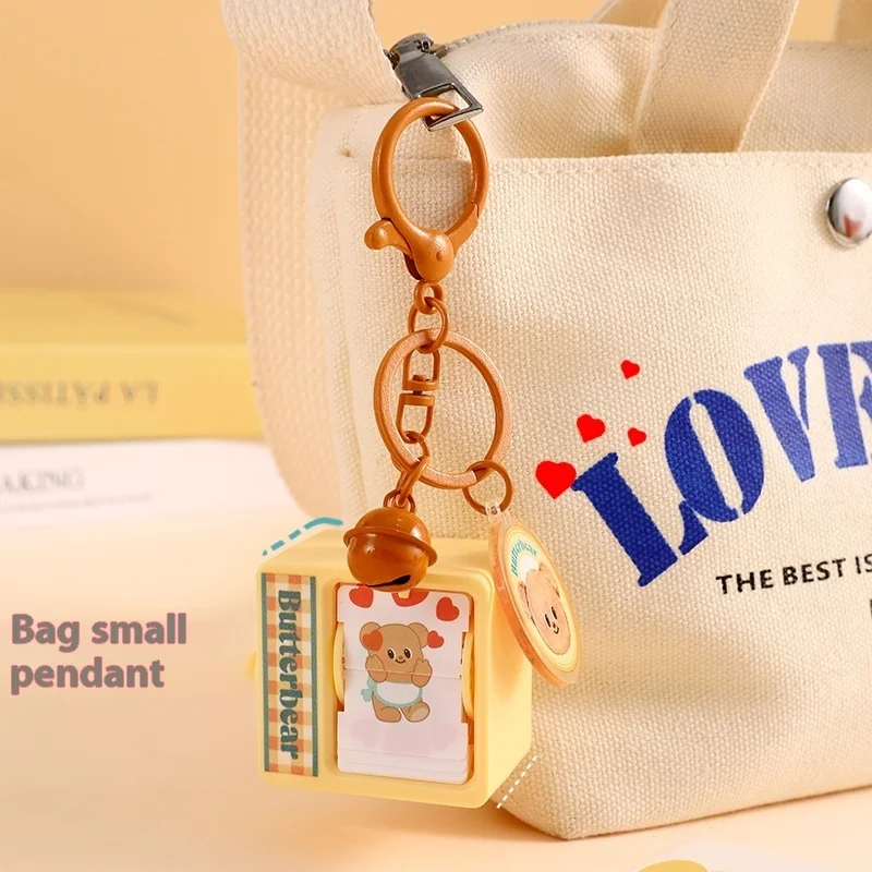 Масло-медведь флип-анимационная машина для влюбленных милый брелок ключей