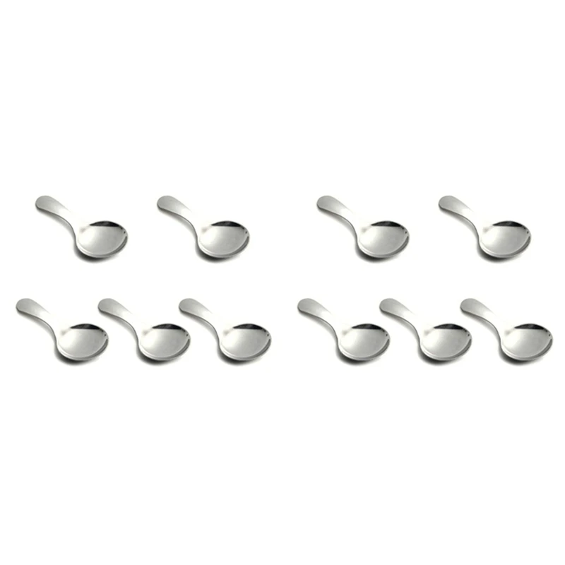 

Stainless Steel Serving Spoons With Short Handle For Ice Cream, Salt, Tea, Coffee, Baby Spoons (Silver, 10 Pcs)