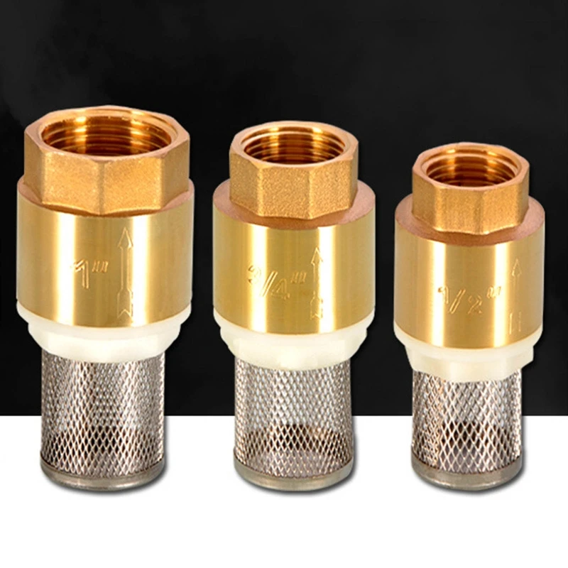 

1/2" 3/4" 1" BSPP Female Brass Check Valves With Steel Strainer Drip-free Connection Water Valve Pipeline Ball Valves