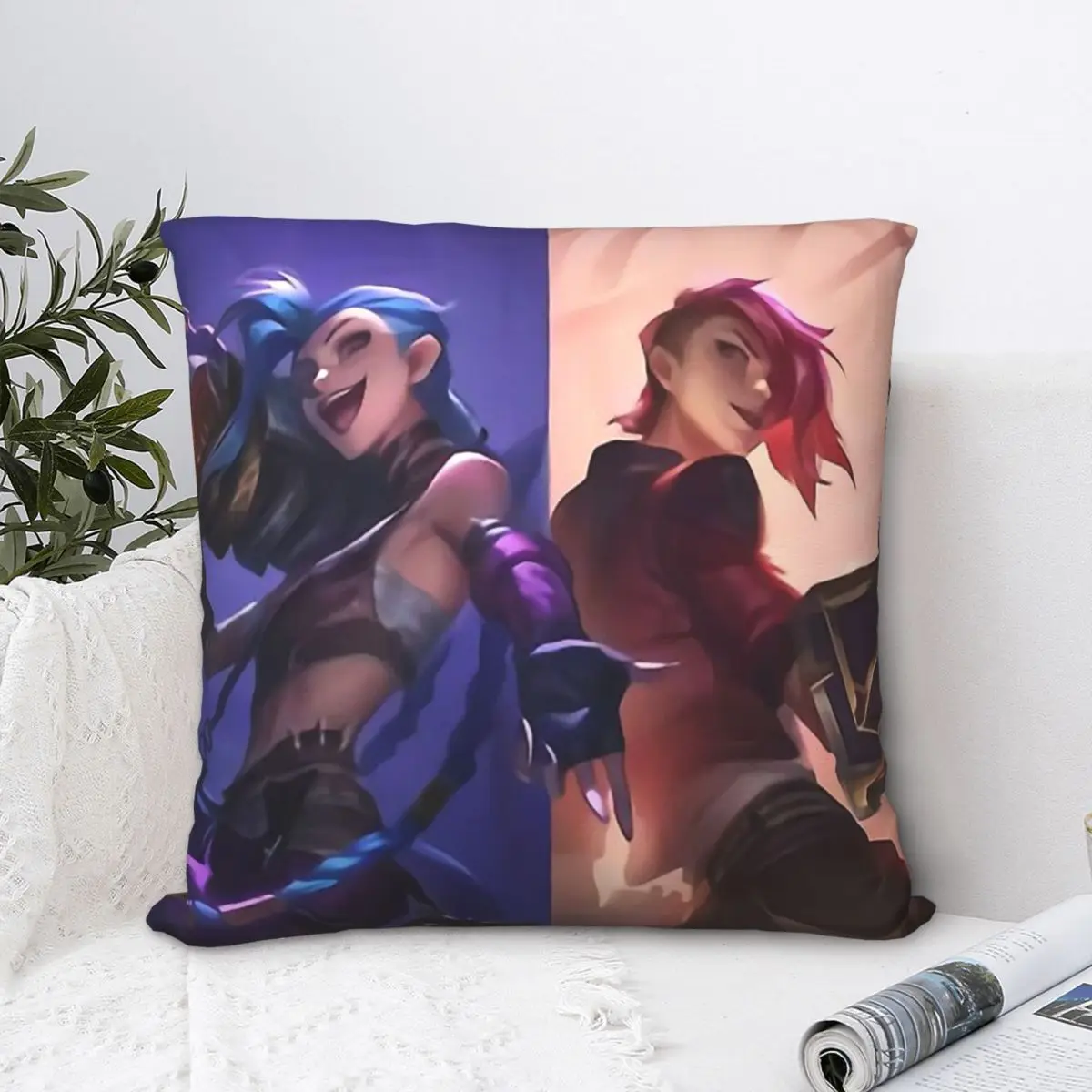 

Vi And Powder диванная Подушка Чехол Arcane League of Legends Короткие плюс наволочки для дома диван стул декоративный рюкзак