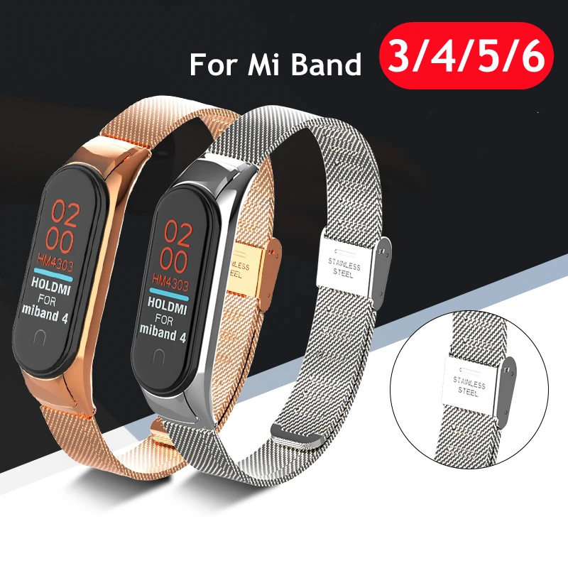 

Strap For Xiaomi Mi Band 3 4 5 6 Wrist Metal Bracelet Screwless Stainless Steel band for MiBand 4 3 5 Strap Wristbands Pulseira