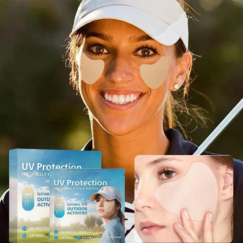 

1box UV Face Patch Golf Sun Protection Stickers For Outdoor Activities Daily Sunblock Gel Pearl Patches With Skincare moist B3J1