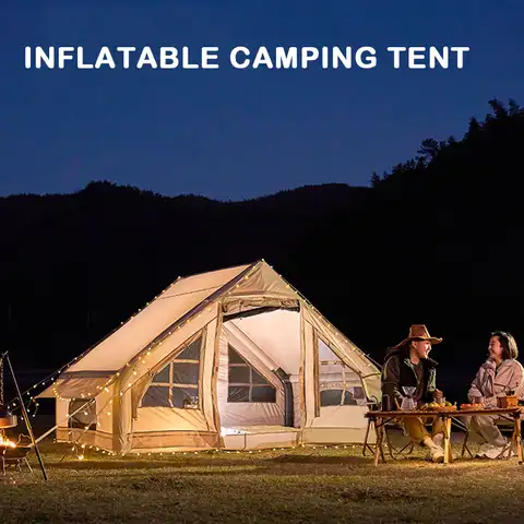 Большая палатка для кемпинга, водонепроницаемая надувная палатка, семейная палатка для походов, кемпинга, пешего туризма, туристическое пл...