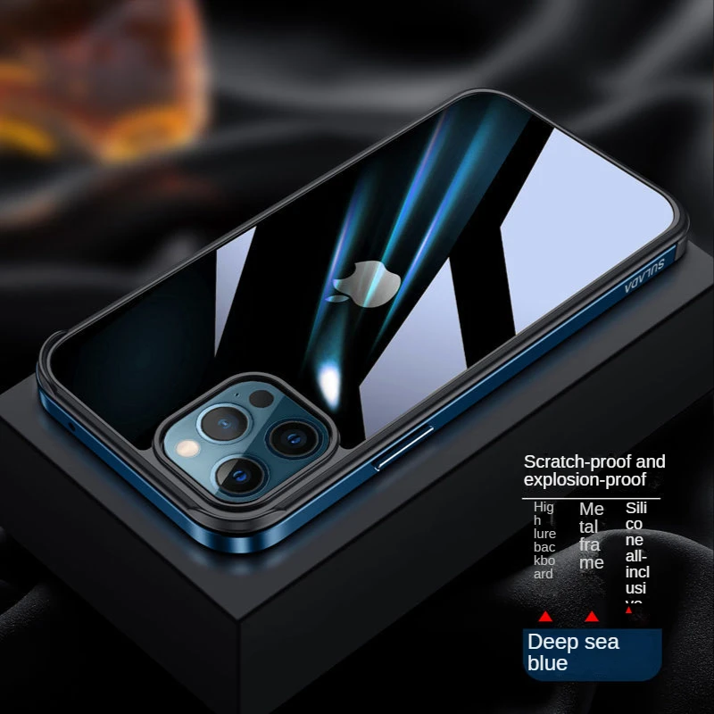

Nano Glass Cover for iPhone 14 13 12 Mini 11 12 13 Pro Max Case 7 8 Plus X XR XS Max Clear Metal Frame Case