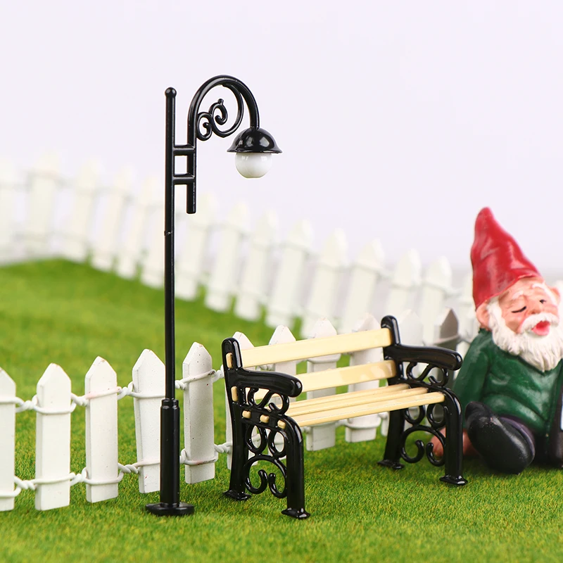 1/12 кукольный домик парк уличный фонарь модель скамейки мини-уличный украшения