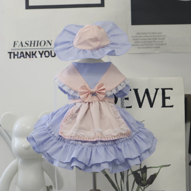 

Handmade Lolita Dogs Dress Hat Cap Puppy Cat Princess Skirt Chihuahua Small Dog Clothes Teddy Yorkshire Bichon Pet Clothing 2022