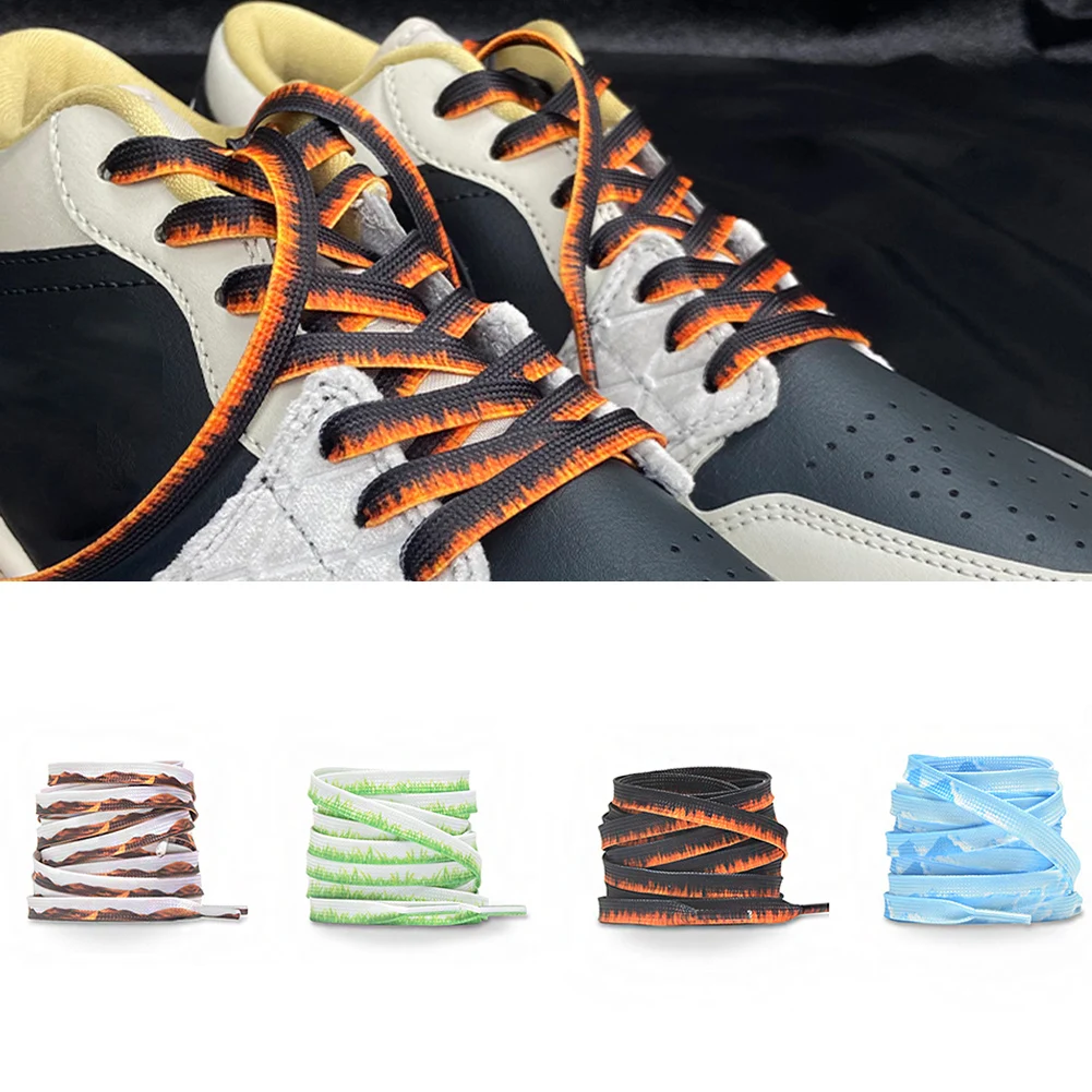 

Модные женские и мужские белые шнурки для обуви с градиентом