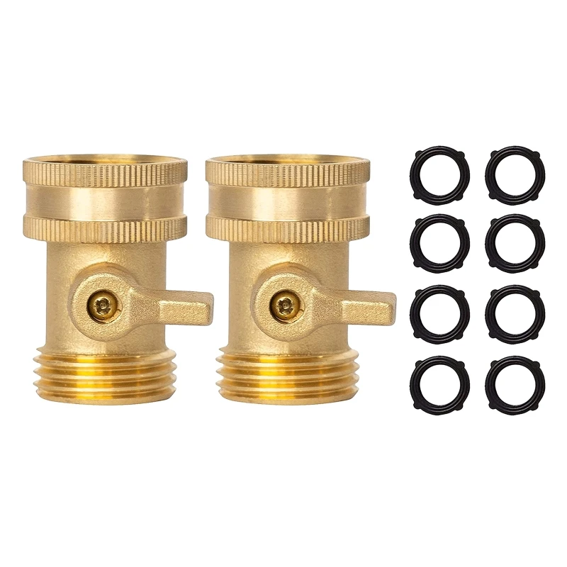 

Garden Hose 3/4'' Shut Off Valve 2pcs with 8 Extra Rubber Washers Durable Anti Corrosion Garden Tools Easy Installation