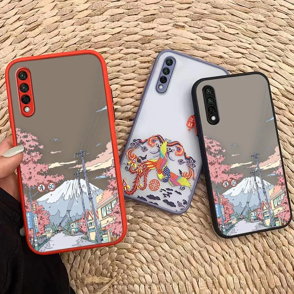 

Matte 8X Case For Honor 30 LITE 30S 50 70 8X 9A 9X X10 MAX X9 X8 X7 Y60 Y6S Y8P Y9 5G PRO Case Anime Hand Painted House Scenery