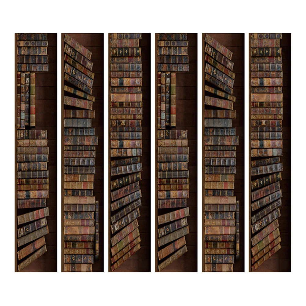 

Stair Decals Stickers Book Riser 3D Bookshelf Staircase Sticker Removable Risers Mural Murals Wall Vintage Retro Titles Stairway