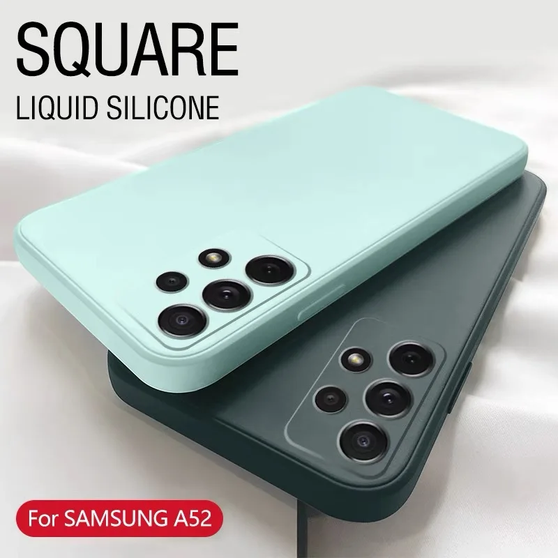 

Liquid Silicone Case For Samsung Galaxy A53 A52 A52S A72 A32 4G 5G Soft Cover For Samsung a53 a52 a52s 5g Coque Lens Protective