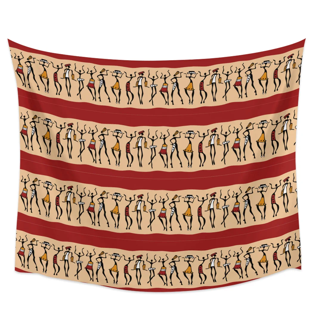 

African Women Dance Ethnic Blackout Curtains Table Runner Bathroom Set Blanket Tapestry
