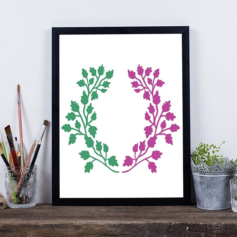 

16 Pieces Leaves Stencil Reusable Sheet Painting Stencil Sheet Wall Stencil Leaf Pattern Template Tropical Leaf Reusable