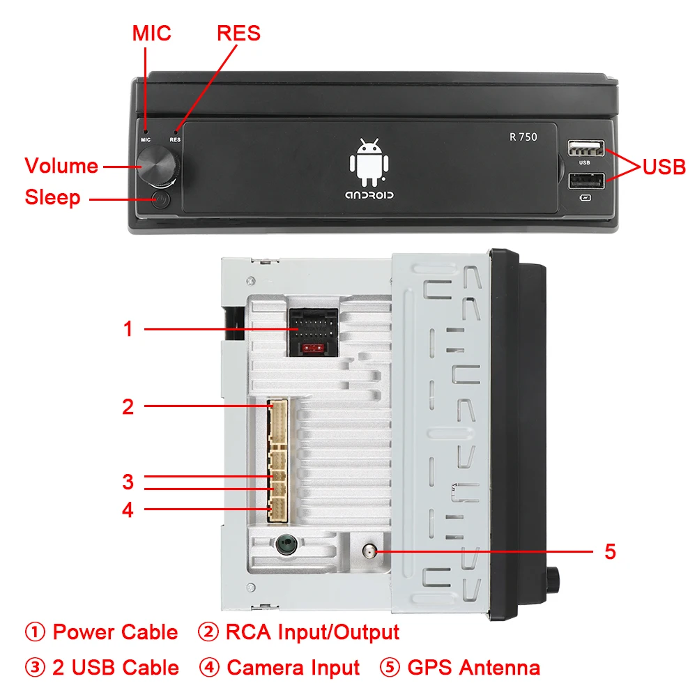 Мультимедийный плеер MP5 на Android 9 0 выдвижной 7-дюймовый сенсорный экран стерео
