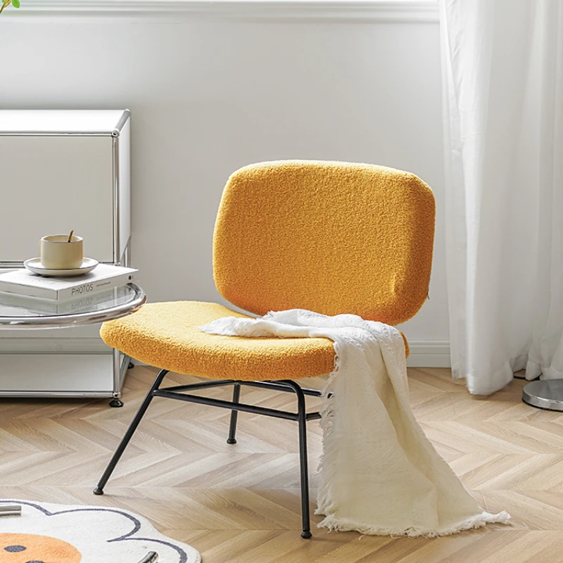 

Nordic Light Luxury Lamb Wool Armchair Sofa Small Apartment Leisure Couch
