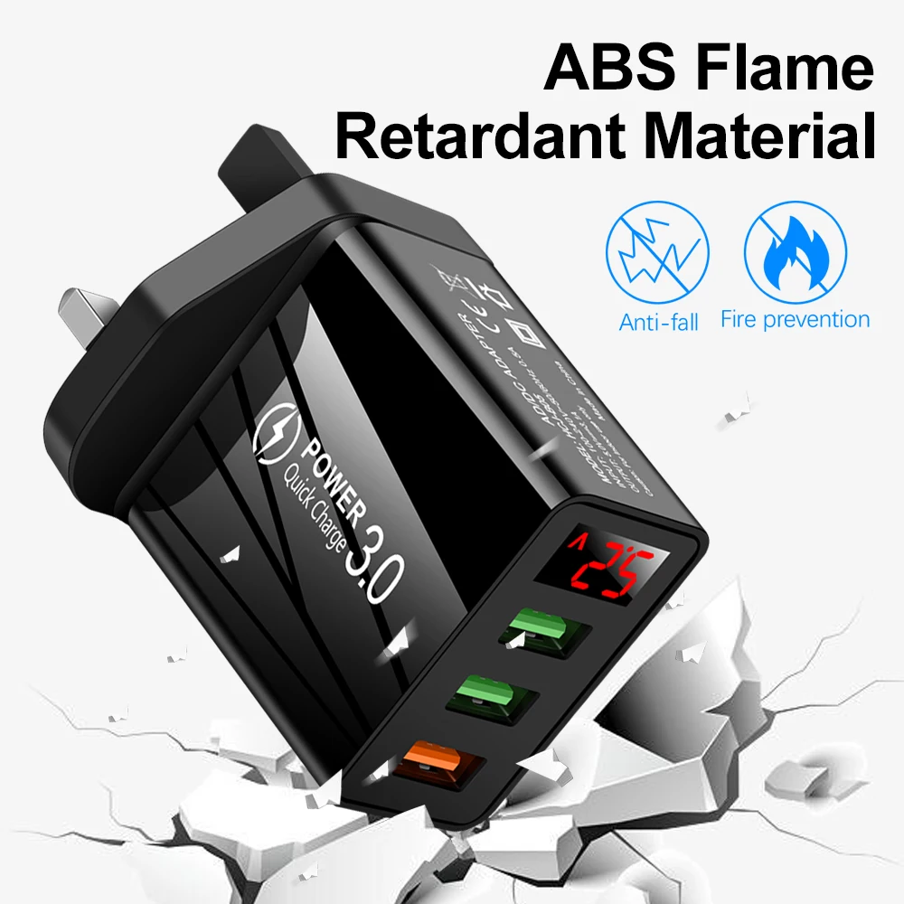 Зарядное устройство со светодиодным дисплеем и 3 USB-портами 5 В/3 А | Мобильные