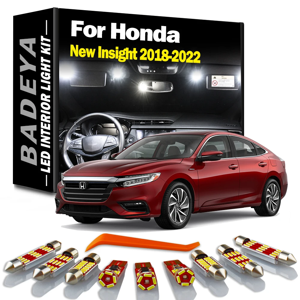 

11 шт., светодиодные лампы для чтения для салона Honda