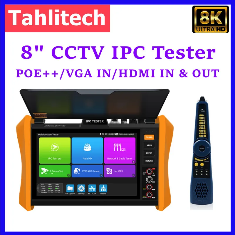 Cctv 터터미미니니니스스니니니니니8-inch 8K IP / Analog CVI TVI AHD/ HDMI VGA SFP /PoE ++