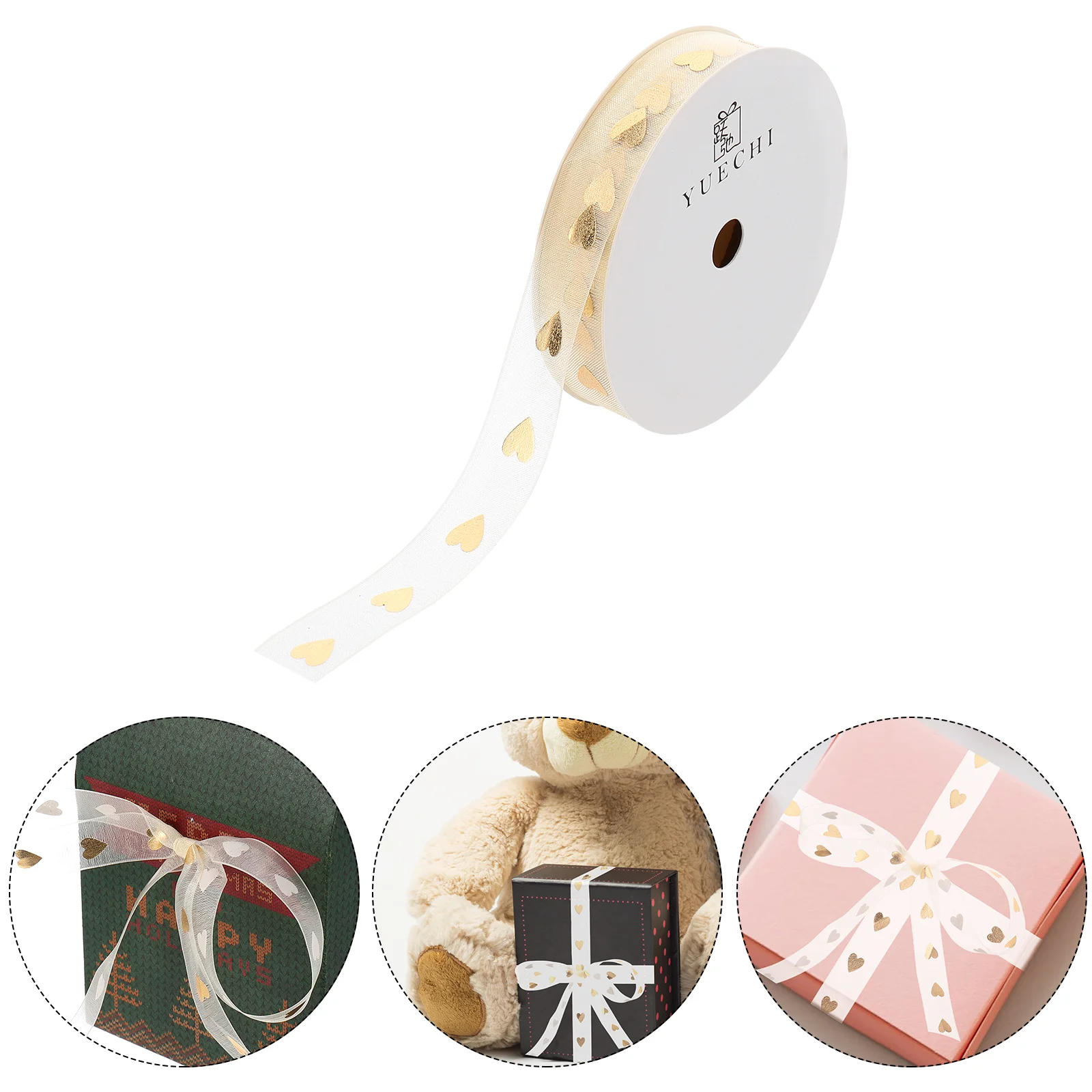 

Ribbon Christmas Wrapping Gift Goldribbons Crafts Treegifts Diy Holiday Band Packaging Grosgrain Decorative Present Sheer