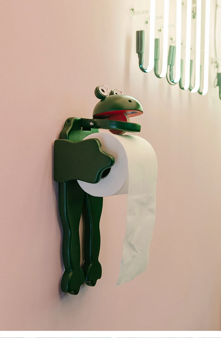 Creative Quagai Roll Stand Frog Tissue Holder Solid Wood Storage Toilet | Строительство и ремонт