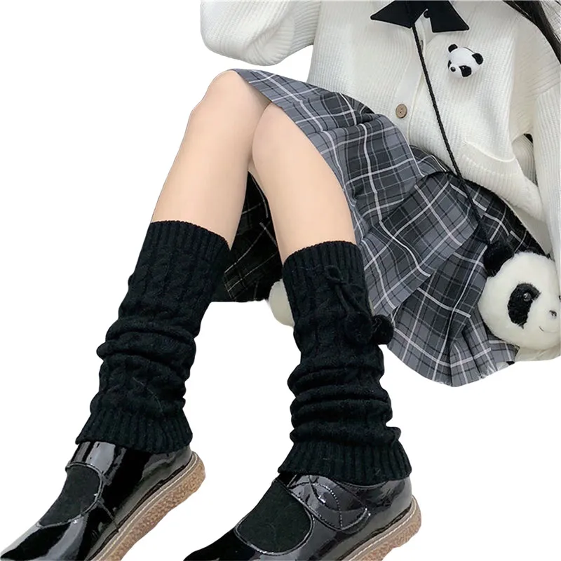 

Harajuku Japanese Lolita Leg Warmers Women Gothic Knit Long Socks Leggings Gaiters Knee Goth Winter Cuff Ankle Heap Socks Y2K