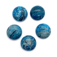 5pcspack 19mm natural agate bead cabochons blue pattern ladies jewelry bead diy making wedding rings jewelry accessories charms